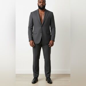 NWT Alfani Men's Gray wool striped suit blazer jacket size 44R